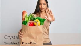  Presentation with beautiful hispanic woman - Audience pleasing presentation consisting of beautiful-hispanic-woman-holding-paper backdrop and a coral colored foreground