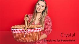  Presentation with beautiful hispanic woman - Theme enhanced with beautiful-hispanic-woman-holding-picnic background and a red colored foreground