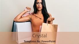  Presentation with beautiful hispanic woman - Amazing PPT layouts having beautiful-hispanic-woman-holding-shopping backdrop and a coral colored foreground