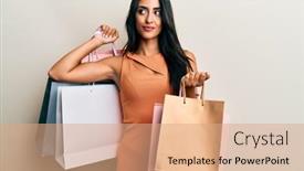  Presentation with beautiful hispanic woman - PPT layouts with beautiful-hispanic-woman-holding-shopping background and a coral colored foreground