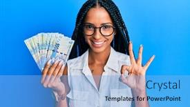  Presentation with beautiful hispanic woman - Theme consisting of beautiful-hispanic-woman-holding-south background and a light blue colored foreground