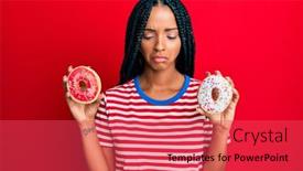  Presentation with woman crying - Audience pleasing theme consisting of beautiful-hispanic-woman-holding-tasty backdrop and a red colored foreground