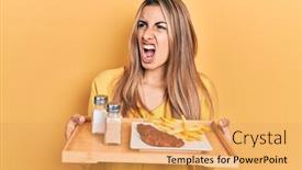  Presentation with beautiful hispanic woman - Presentation theme with beautiful-hispanic-woman-holding-tray background and a  colored foreground