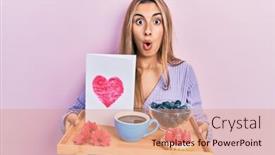  Presentation with beautiful hispanic woman - PPT layouts having beautiful-hispanic-woman-holding-tray background and a  colored foreground
