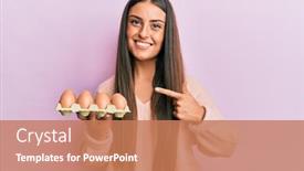  Presentation with beautiful hispanic woman - Slide deck enhanced with beautiful-hispanic-woman-holding-try background and a coral colored foreground