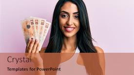  Presentation with beautiful hispanic woman - PPT theme enhanced with beautiful-hispanic-woman-holding-united background and a red colored foreground