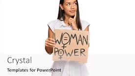  Presentation with power - Theme enhanced with beautiful-hispanic-woman-holding-woman background and a white colored foreground