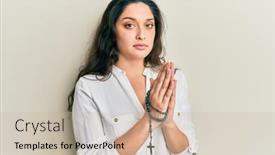  Presentation with beautiful hispanic woman - Presentation with beautiful-hispanic-woman-playing background and a soft green colored foreground