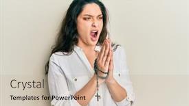  Presentation with beautiful hispanic woman - Audience pleasing PPT theme consisting of beautiful-hispanic-woman-playing backdrop and a soft green colored foreground