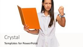  Presentation with child girl reading a book - Theme having beautiful-hispanic-woman-reading-book background and a white colored foreground