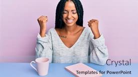  Presentation with coffee book - Slide deck having beautiful-hispanic-woman-reading background and a light blue colored foreground