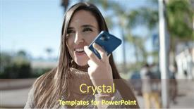  Presentation with beautiful hispanic woman - Presentation theme featuring beautiful-hispanic-woman-sending-voice and a violet colored foreground