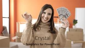  Presentation with beautiful hispanic woman - Slide deck having beautiful-hispanic-woman-smiling-confident background and a coral colored foreground