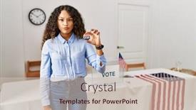  Presentation with beautiful hispanic woman - Theme enhanced with beautiful-hispanic-woman-standing background and a soft green colored foreground