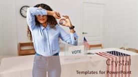  Presentation with beautiful hispanic woman - Slide set consisting of beautiful-hispanic-woman-standing background and a soft green colored foreground