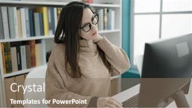  Presentation with beautiful hispanic woman - Slide deck with beautiful-hispanic-woman-student-using background and a violet colored foreground