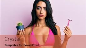  Presentation with razor - Cool new theme with beautiful-hispanic-woman-wearing-bikini backdrop and a red colored foreground