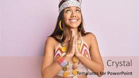  Presentation with beautiful hispanic woman - Theme enhanced with beautiful-hispanic-woman-wearing-bohemian background and a coral colored foreground