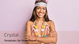  Presentation with bohemian - Theme with beautiful-hispanic-woman-wearing-bohemian background and a coral colored foreground