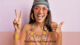  Presentation with hippie - Colorful slides enhanced with beautiful-hispanic-woman-wearing-bohemian backdrop and a coral colored foreground