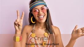  Presentation with beautiful hispanic woman - PPT theme consisting of beautiful-hispanic-woman-wearing-bohemian background and a coral colored foreground