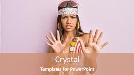  Presentation with bohemian - Presentation theme featuring beautiful-hispanic-woman-wearing-bohemian background and a coral colored foreground