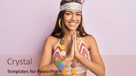  Presentation with beautiful hispanic woman - Theme enhanced with beautiful-hispanic-woman-wearing-bohemian background and a coral colored foreground