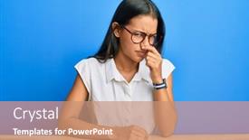  Presentation with breath - Colorful PPT layouts enhanced with beautiful-hispanic-woman-wearing-casual backdrop and a coral colored foreground