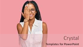  Presentation with beautiful hispanic woman - Colorful slide set enhanced with beautiful-hispanic-woman-wearing-casual backdrop and a lemonade colored foreground