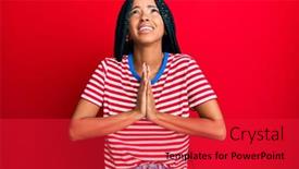  Presentation with beautiful hispanic woman - Slide set having beautiful-hispanic-woman-wearing-casual background and a red colored foreground