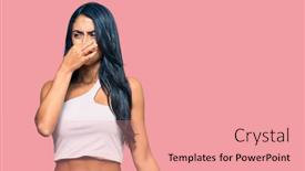  Presentation with breath - Presentation design featuring beautiful-hispanic-woman-wearing-casual background and a coral colored foreground