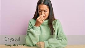 Presentation with bad breath - Audience pleasing slide set consisting of beautiful-hispanic-woman-wearing-casual backdrop and a mint green colored foreground