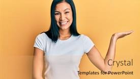  Presentation with beautiful hispanic woman - Audience pleasing PPT layouts consisting of beautiful-hispanic-woman-wearing-casual backdrop and a yellow colored foreground