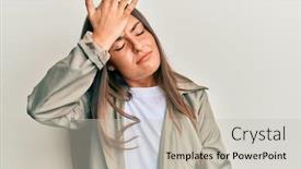  Presentation with beautiful hispanic woman - Presentation theme featuring beautiful-hispanic-woman-wearing-casual background and a light gray colored foreground