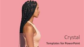  Presentation with beautiful hispanic woman - Presentation theme consisting of beautiful-hispanic-woman-wearing-casual background and a coral colored foreground