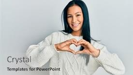  Presentation with beautiful hispanic woman - Beautiful slides featuring beautiful-hispanic-woman-wearing-casual backdrop and a light gray colored foreground