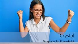  Presentation with beautiful hispanic woman - Audience pleasing PPT theme consisting of beautiful-hispanic-woman-wearing-casual backdrop and a teal colored foreground