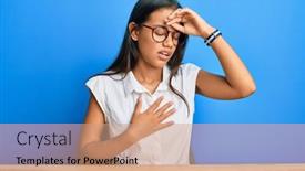  Presentation with flu virus - Presentation with beautiful-hispanic-woman-wearing-casual background and a coral colored foreground