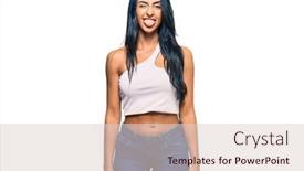  Presentation with beautiful hispanic woman - Colorful PPT theme enhanced with beautiful-hispanic-woman-wearing-casual backdrop and a lemonade colored foreground