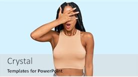  Presentation with beautiful hispanic woman - Cool new slides with beautiful-hispanic-woman-wearing-casual backdrop and a coral colored foreground