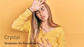  Presentation with beautiful hispanic woman - Presentation design featuring beautiful-hispanic-woman-wearing-casual background and a yellow colored foreground