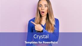  Presentation with beautiful hispanic woman - Slide set featuring beautiful-hispanic-woman-wearing-casual background and a cobalt blue colored foreground