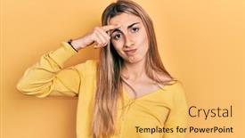  Presentation with beautiful hispanic woman - Slides consisting of beautiful-hispanic-woman-wearing-casual background and a  colored foreground