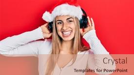  Presentation with beautiful hispanic woman - PPT theme consisting of beautiful-hispanic-woman-wearing-christmas background and a  colored foreground