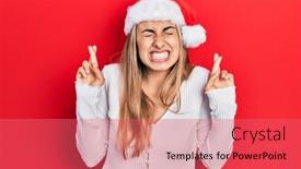  Presentation with beautiful hispanic woman - Presentation theme with beautiful-hispanic-woman-wearing-christmas background and a coral colored foreground