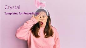  Presentation with bunny - Audience pleasing PPT theme consisting of beautiful-hispanic-woman-wearing-cute backdrop and a lemonade colored foreground