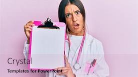  Presentation with clipboard stethoscope - Slide set featuring beautiful-hispanic-woman-wearing-doctor background and a lemonade colored foreground