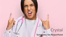  Presentation with beautiful hispanic woman - Amazing PPT theme having beautiful-hispanic-woman-wearing-doctor backdrop and a lemonade colored foreground