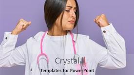  Presentation with beautiful hispanic woman - Beautiful presentation design featuring beautiful-hispanic-woman-wearing-doctor backdrop and a lemonade colored foreground