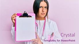  Presentation with clipboard stethoscope - Amazing presentation having beautiful-hispanic-woman-wearing-doctor backdrop and a lemonade colored foreground
